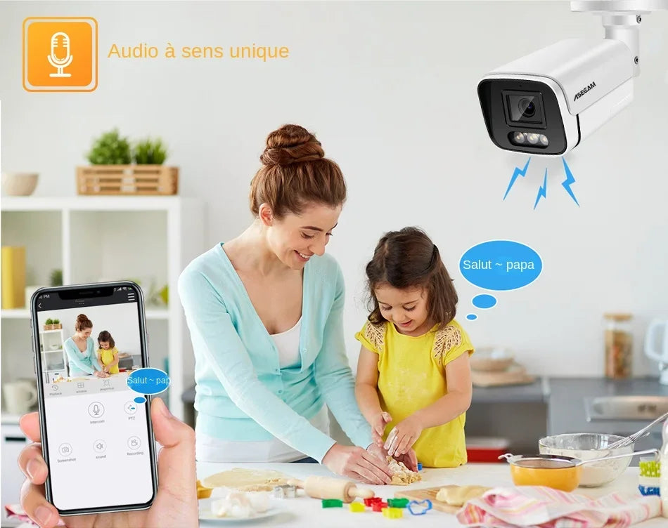 Caméra De Surveillance Extérieure 8 MP 4K PoE H.265