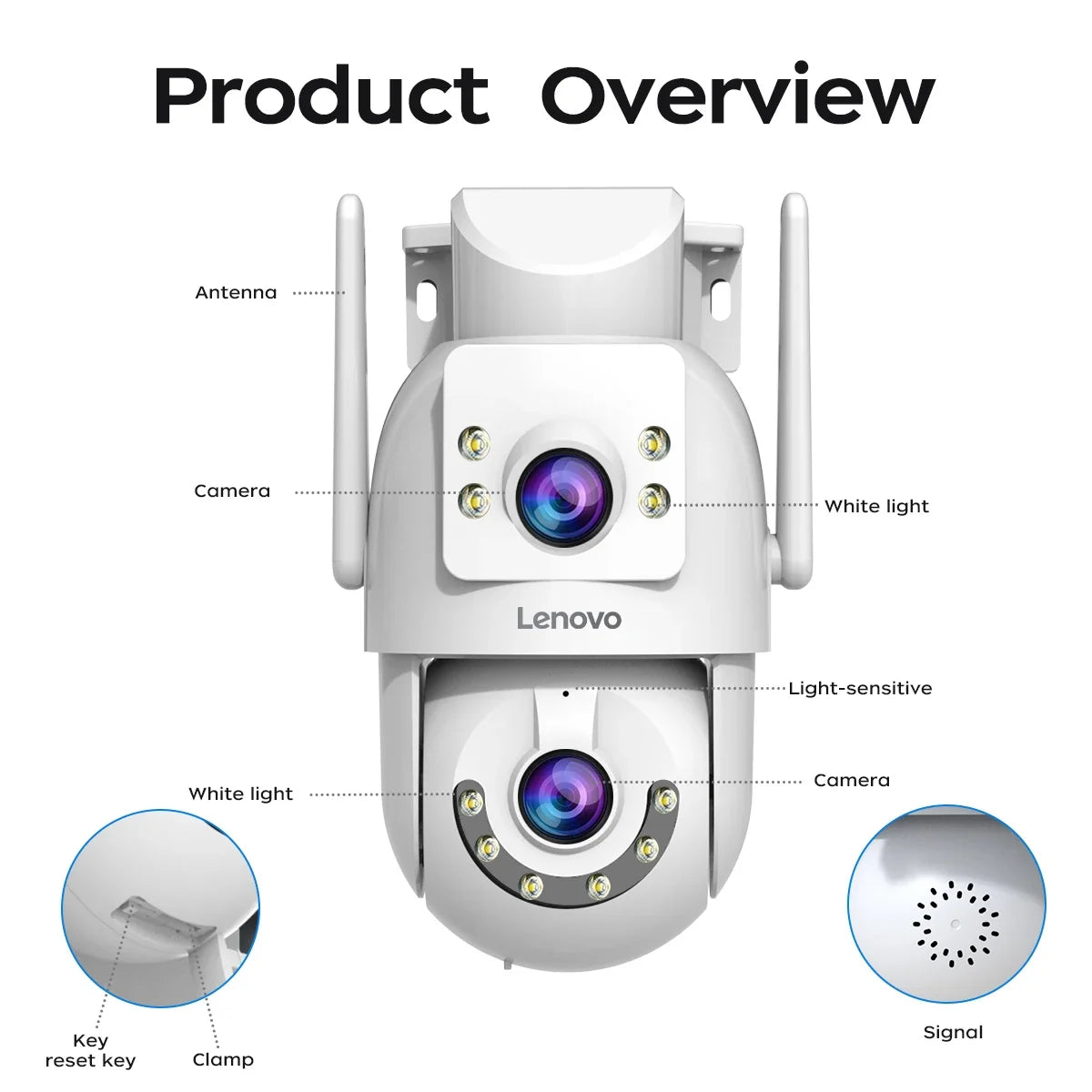 Caméra De Surveillance Extérieure Double Objectif 4K PTZ WiFi